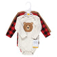 Hudson Baby Unisex Baby Cotton Long-Sleeve Bodysuits, Brown Bear 3-Pack, Newborn