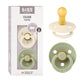 BIBS Pacifiers Colour Collection | Natural Rubber Baby Pacifier | Round Nipple | Set of 2 BPA-Free Soothers | Made in Denmark | 