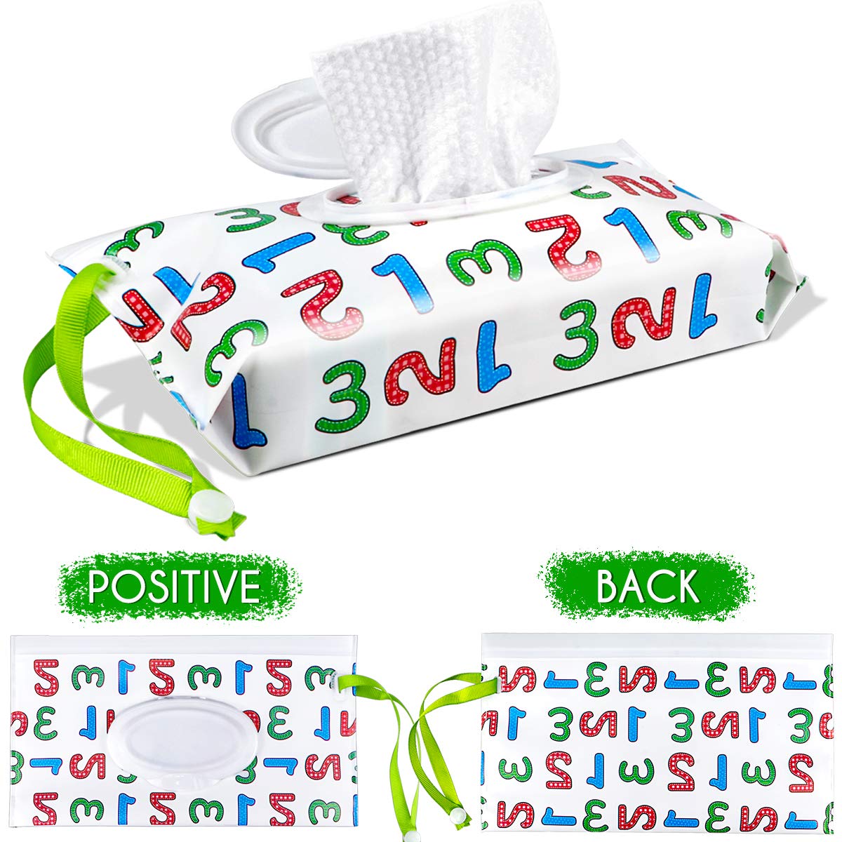 Doerdo 4 Pieces Portable Wet Wipe Pouch Bags Set, Baby Wipe Holder Reusable Travel Wet Wipe Dispenser Keeps Baby Wipe Fresh And