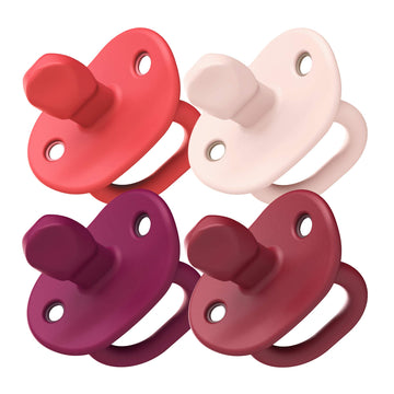 Boon Jewl Biometric Silicone Baby Pacifier - 3+ Months - Pink - Comfortable Silicone Orthodontic Baby Pacifiers With Soothing Ge
