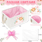 Pickmesh Rectangular Baby Storage Basket With Gift Bags Ribbons Collapsible Large Canvas Storage Bin With Handles For Organizing