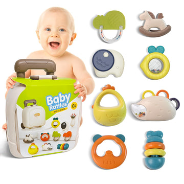 SUPVIB Newborn Toys, Baby Rattles 0-6 Months, Baby Toys 0-3 Months,Rattles for Babies 6-12 Months, Infant Teething Toys, Baby 3-