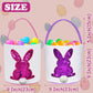 Poptrend Easter Basket Bags,Easter Eggs/Gift Baskets For Kids,Bunny Tote Bag Bucket For Easter Eggs,Toys,Candy,Gifts (2 Pack Pur