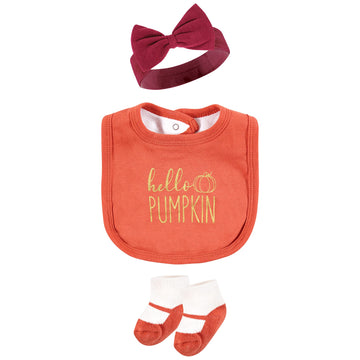 Hudson Baby Baby Cotton Layette Set, Hello Pumpkin, 6-9 Months
