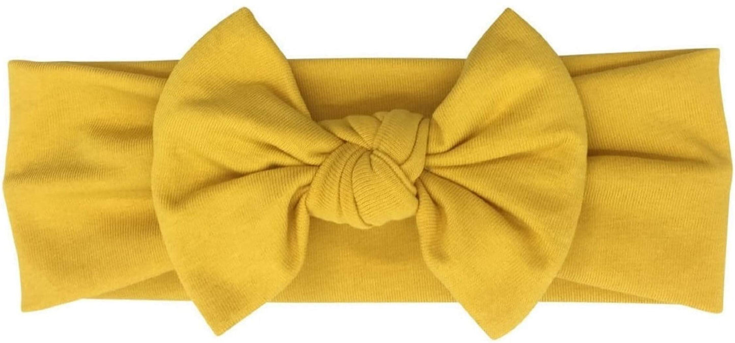 Babygiz Baby Girl Headbands-Infant,Toddler Cotton Handmade Hairbands With Bows Child Hair Accessories (Mustard)