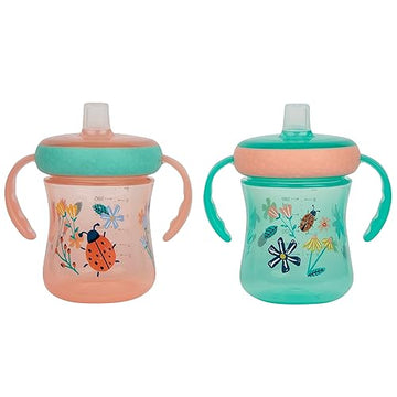 The First Years - Soft Spout Sippy Cup - Toddler Trainer Cup For 6+ Months -With Handles And Leak Proof Lid - 7 Oz - Floral Lady