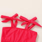 Younger Tree Toddler Girls Two Pieces Swimsuit Color Block Stripe Swimwear Summer Beach Bathing Suit 18M-5T(Red#Flower 2-3T)