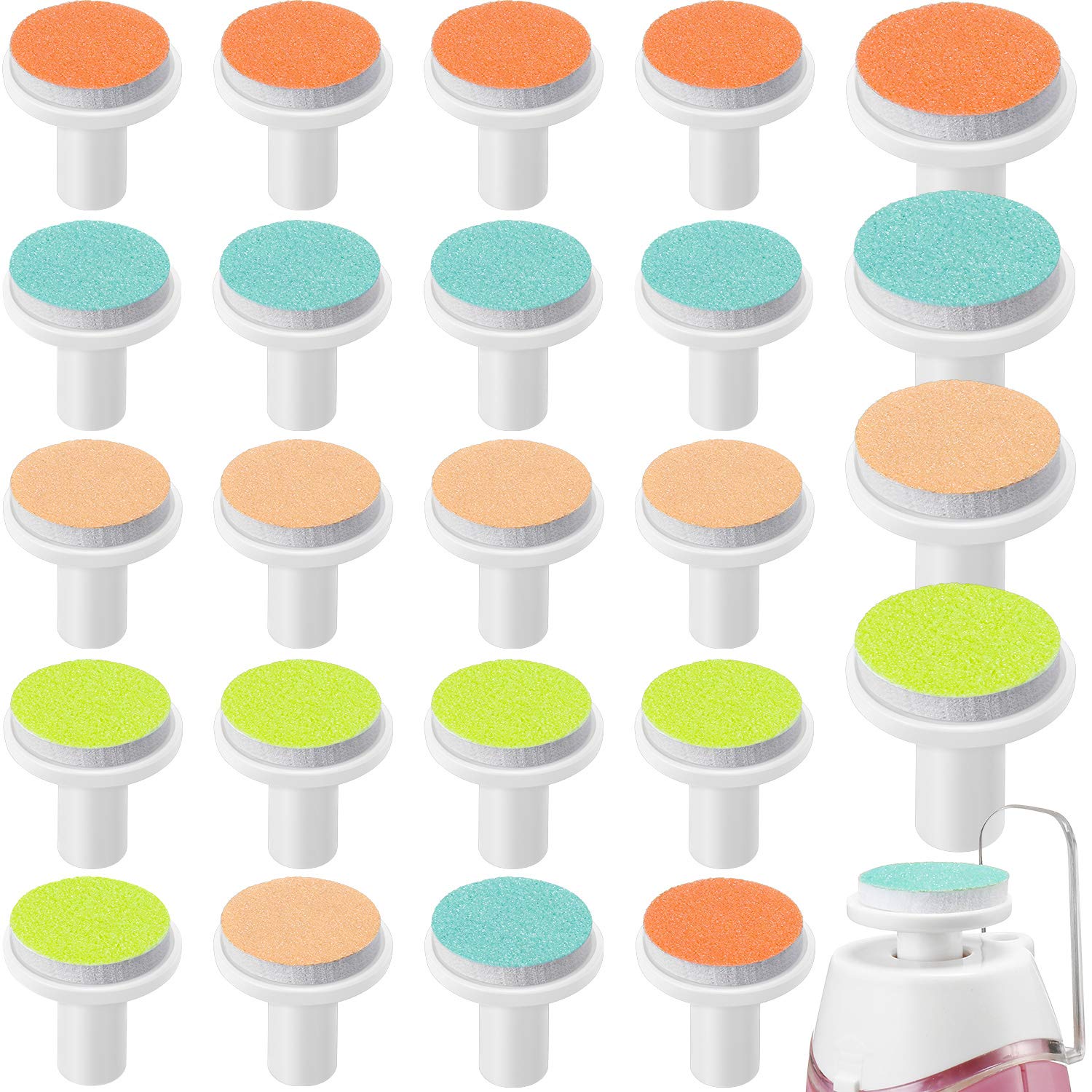 24 Pieces Baby Nail File Pads Nail Trimmer Replacement Pads Electric Baby Nail Grinding Heads For Standard Electric Kid Nail Tri