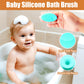 Wooden Soft Goat Bristles Brush With Baby Silicone Hair Scrubber Cradle Cap Brush For Newborns, Toddlers, Infant, Baby Hair Care