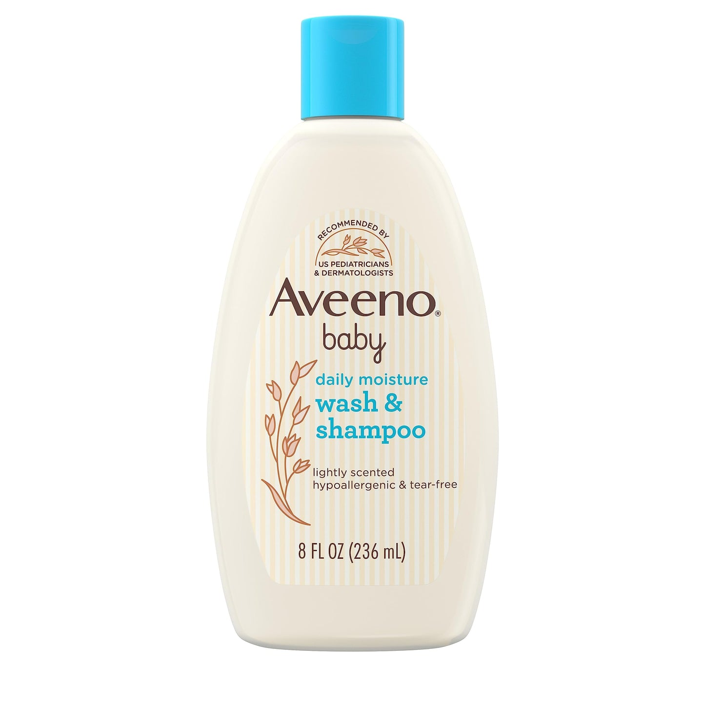 Aveeno Baby Daily Moisture Gentle Body Wash & Shampoo With Oat Extract, 2-In-1 Baby Bath Wash & Hair Shampoo, Tear- & Paraben-Fr