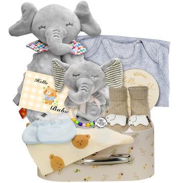 Baby Boy Gifts For Baby Shower, 10Pcs Newborn Baby Shower Boy Gift, Premium & Exquisite Welcome Baby Gift Basket Set Baby Boy Sh