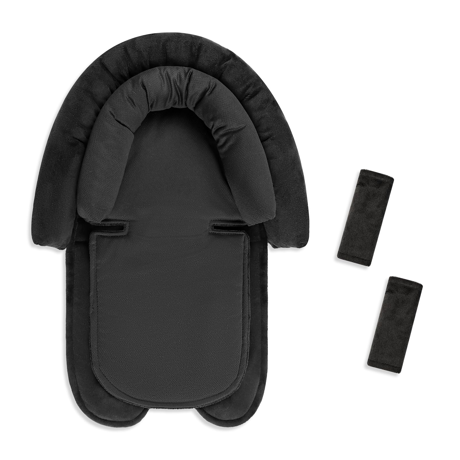 SWESEN Infant Car Seat Insert Strap Covers, Car Seat Head Support for Baby Girls Boys, 2 in 1 Breathable Air Mesh Car Seat Inser