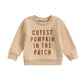 Toddler Baby Halloween Outfit Girl Boy Crewneck Sweatshirt Long Sleeve Letter Pullover Sweater Cute Fall Clothes (Cutest Pumpkin