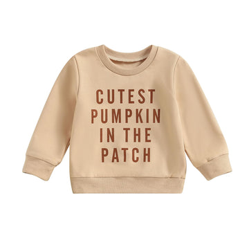 Toddler Baby Halloween Outfit Girl Boy Crewneck Sweatshirt Long Sleeve Letter Pullover Sweater Cute Fall Clothes (Cutest Pumpkin