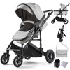 2-in-1 Convertible Baby Stroller with Bassinet Mode, Toddler Stroller with Reversible Seat, Foldable Infant Stroller with Adjust