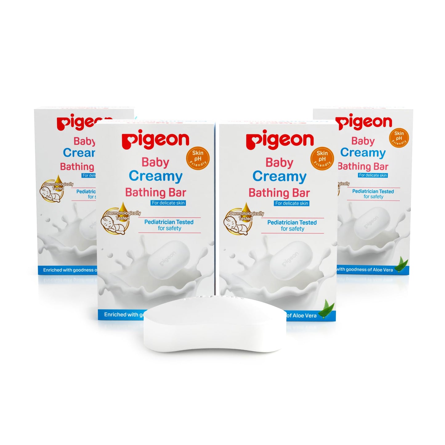 Pigeon Baby Bathing Bar 75 G (Pack Of 4) | Creamy Bathing Bar For BabyS Sensitive Skin | Gentle Daily Baby Bath Soap