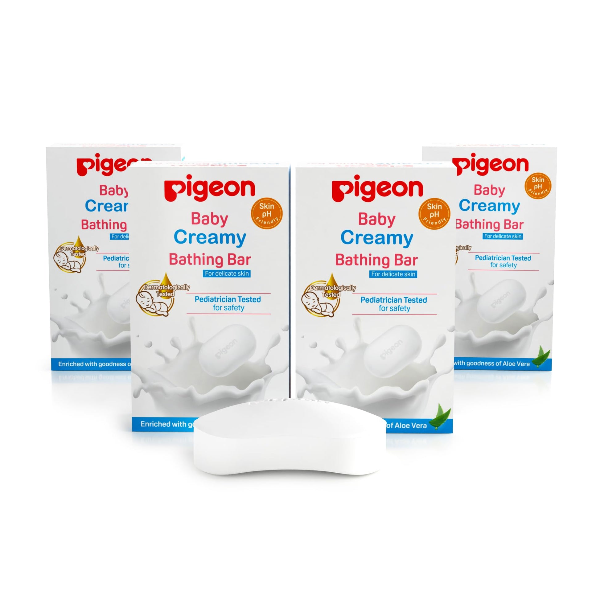Pigeon Baby Bathing Bar 75 G (Pack Of 4) | Creamy Bathing Bar For BabyS Sensitive Skin | Gentle Daily Baby Bath Soap