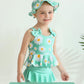 Toddler Swimsuit Girl 12-18 Months Toddler Bathing Suit Two Piece Green Dasiy Tankini Baby Girl'S Swimwear Summer Beach Bikini H
