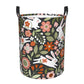 Pevtufa Rabbits On Floral Foldable Laundry Basket Organizer,Fabric Clothes Toy Storage Basket Nursery Hamper Storage Bin For Hou