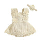 Baby Girl Clothes Floral Boho Lace Romper Bodysuit Romper Jumpsuit Summer Outfit Summer Baby Clothes Girls, Beige, 36 Months