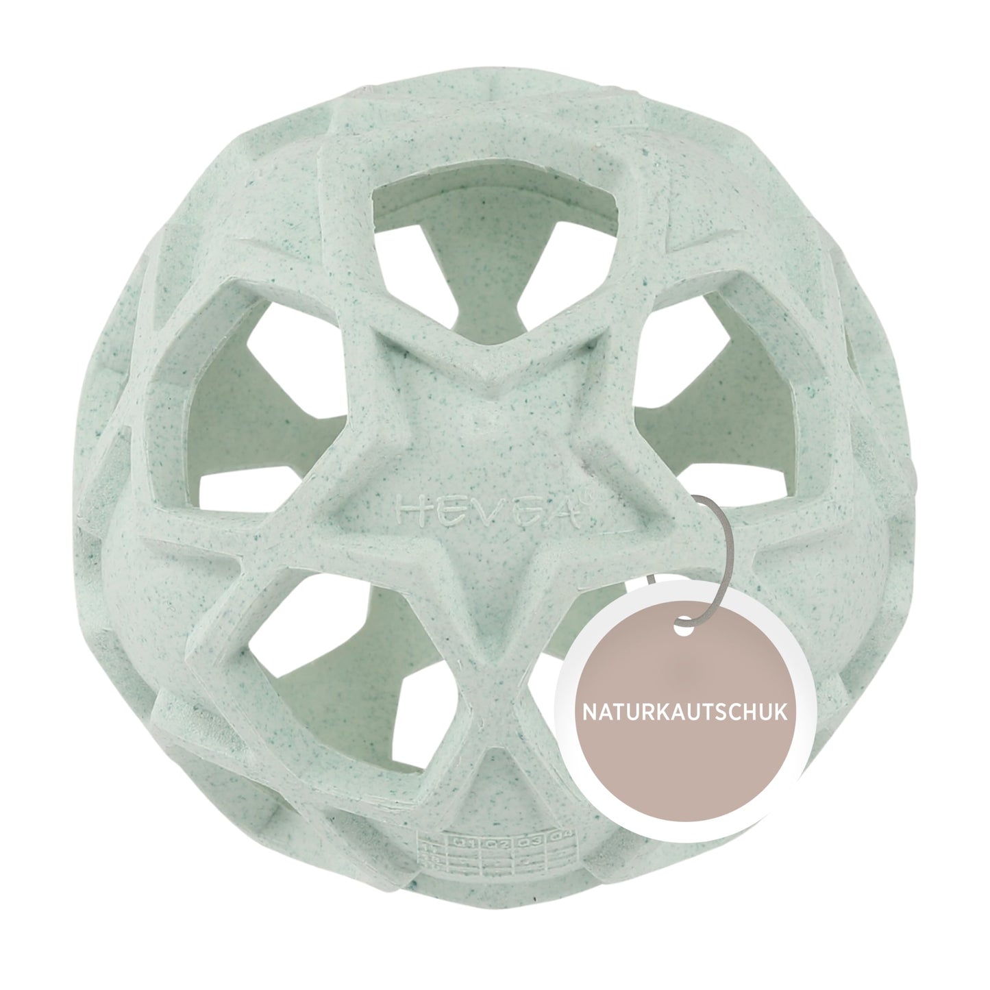 Hevea Star Activity Ball Toy Made from 100% Upcycled Natural Rubber - Soft and Easy to Hold Baby Ball for Ages +4 Months - Plant