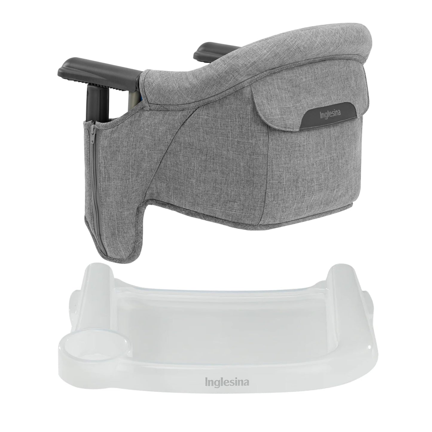 Inglesina Fast Table Chair - Stone Gray Melange + Fast Dining Tray - Portable High Chair For Baby Toddlers Infant, 6-36 Months -