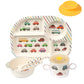 Shopwithgreen 7Pcs/Set Bamboo Kids Dinnerware Set - Children Dishes - Food Plate Bowl Cup Spoon Fork Set Dishware, Cartoon Table