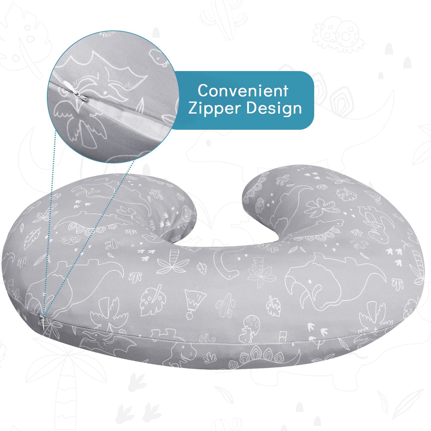 Dilimi Nursing Pillow Cover For Baby Boy And Girl, Ultra Soft Comfortable Stretchy Removable Slipcover For Newborn Breastfeeding