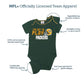 Gerber Baby Girls NFL 3 Pack Short Sleeve Onesie Bodysuit, Team Color, 0-3 Months