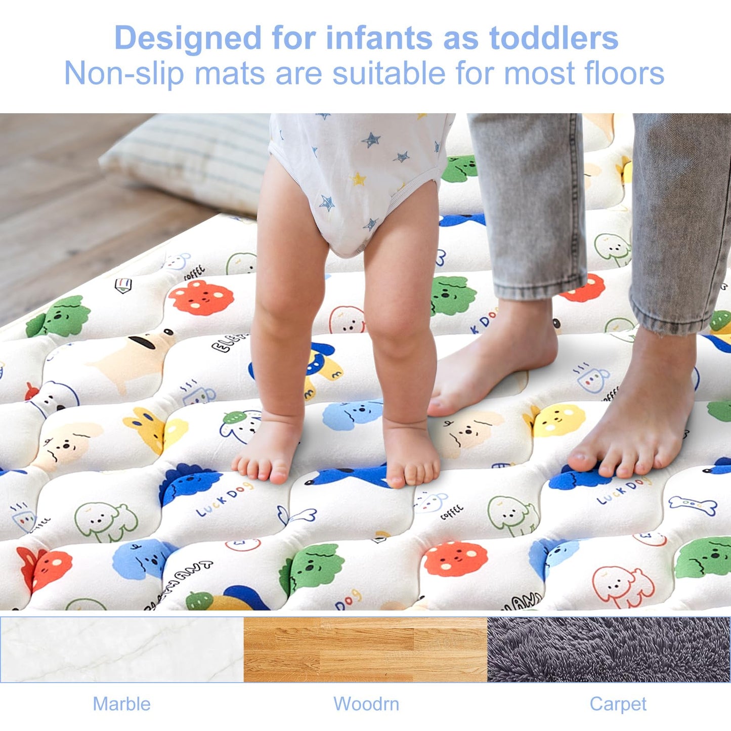 Premium Foam Baby Play Mat 36' X 36', Thick One-Piece Crawling Mat, Odorless Baby Mat Floor Mat, Non-Slip Cushioned Baby Playm