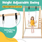 Olakids Toddlers Triangle Climbing Set, 4 In 1 Foldable Kids Wood Montessori Climber Ladder With Ramp, Slide And Swing, Indoor P