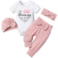 Tyesmo 0-3 Months Baby Girl Clothes 0 3 Months Baby Clothes For Girls Short Sleeve White Romper Pink Pant Sets The Princess Has