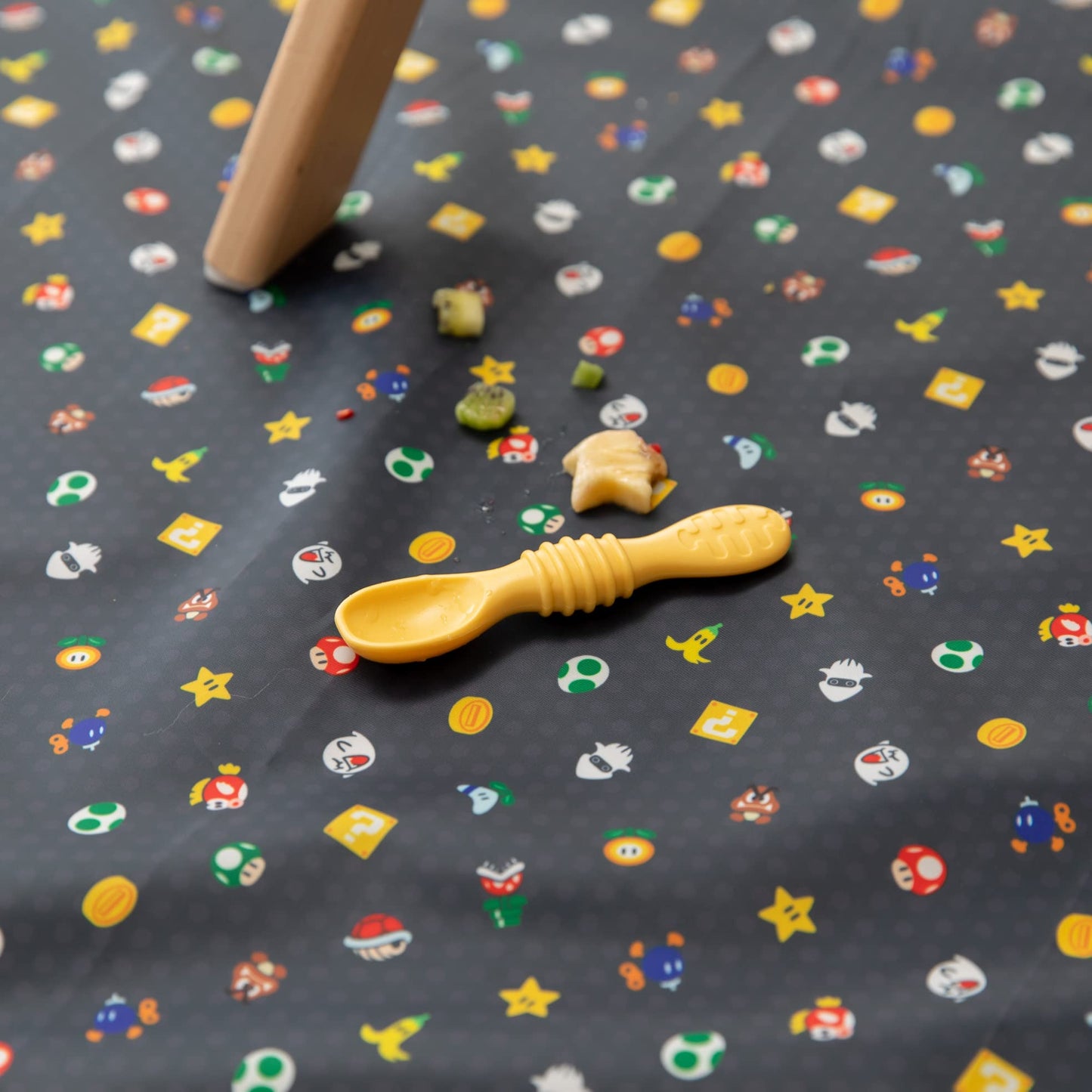 Bumkins Baby Splat Mat For Under High Chair, Nintendo Super Mario Waterproof Washable Cloth For Arts And Crafts, Playtime Mats F