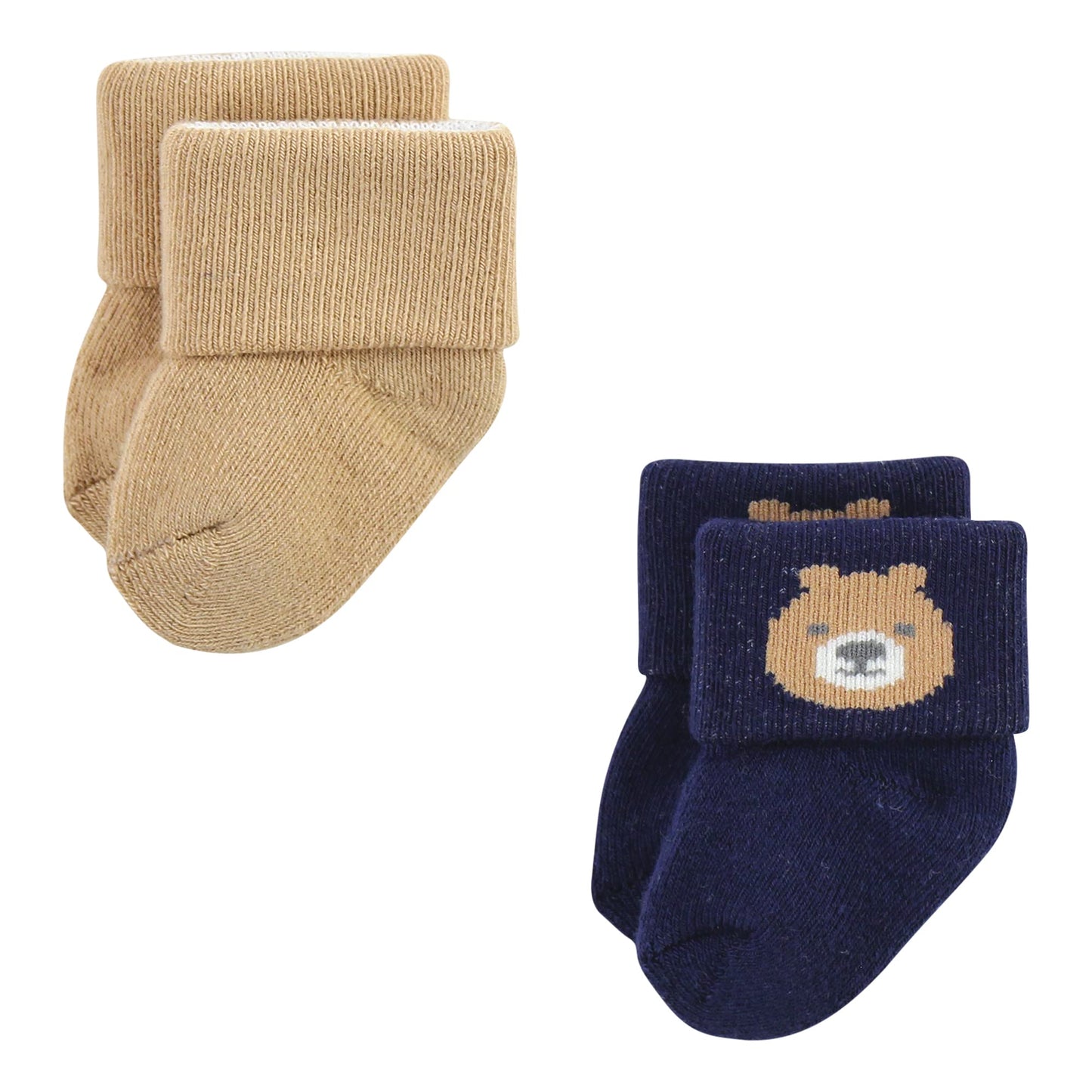 Hudson Baby Unisex Baby Cotton Rich Newborn And Terry Socks, Blue Forest, 0-6 Months
