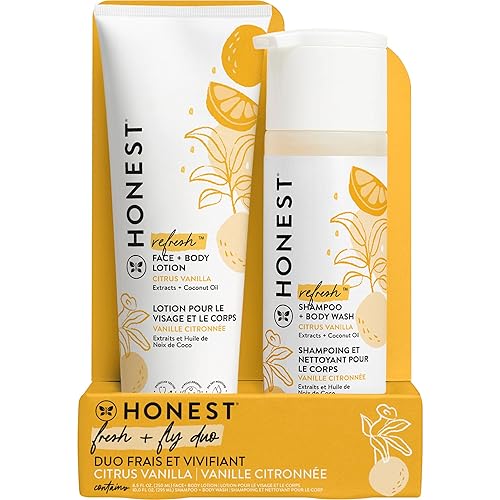 The Honest Company 2-In-1 Cleansing Shampoo + Body Wash And Face + Lotion Bundle  Gentle For Baby  Naturally Derived  Citrus Van