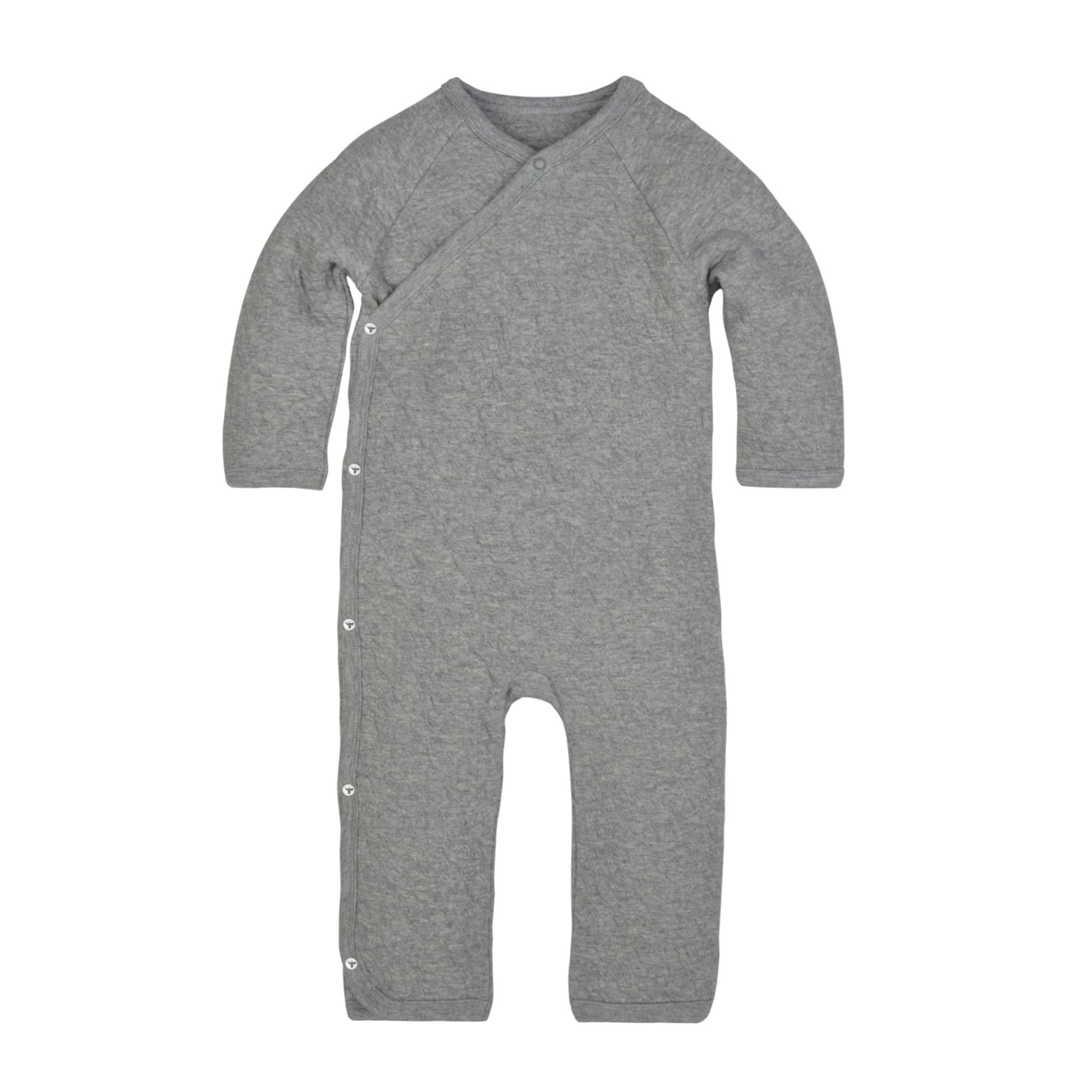 Burts Bees Baby baby-boys Romper Jumpsuit, 100% Organic Cotton One-piece Coverall and Toddler Footie, Quilted Heather Grey, 0