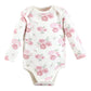 Hudson Baby Unisex Baby Cotton Long-Sleeve Bodysuits, Mom Dad Floral, 9-12 Months