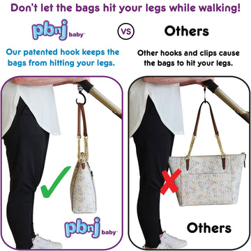 Pbnj Baby Stroller Hooks 2 Pack Organizer Clip Travel Purse Shopping Diaper Bags