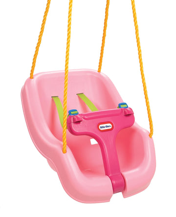 Little Tikes Snug 'N Secure Pink Swing With Adjustable Straps, 2-In-1 For Baby And Toddlers Ages 9 Months - 4 Years,16'D X 16.3