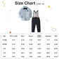 Disaur Boys Church Outfit Blue Dark Blue Long Sleeve Dress Shirt Bow Tie Suspender Pants Toddler Formal Outfit Boy 2T 3T 2-3T