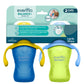 Evenflo Balance+ Trainer Cups for Babies 6+ Months, Blue and Green, 9oz, 2 Pack, Ergonomic Design with Ultra Soft Spout