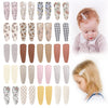 40Pcs Baby Hair Clips Flower Patterns Snap Hair Clips Wrapped By Cloth Hair Pins Baby Girls Barrettes Hair Accessories For Baby