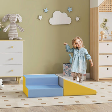 Soozier 2 Piece Climb And Crawl Activity Play Set, Soft Secure Foam Playset For Toddler, Preschooler, Indoor Play, Baby Learning