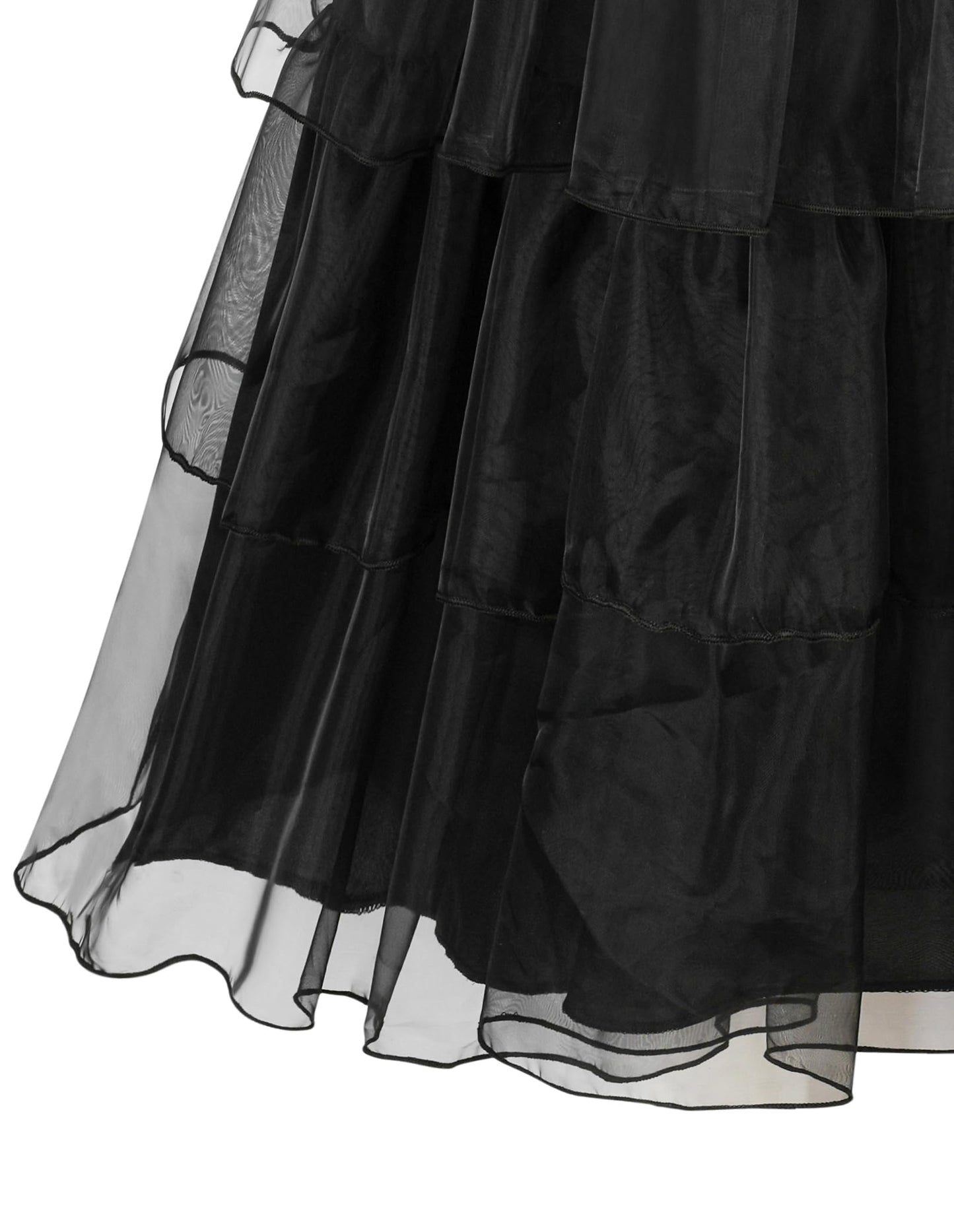 Gz-Laopaitou Wednesday Addams Dress Up Costume For Girls Black Dance Dress Birthday Halloween Cosplay Party 5-6Y