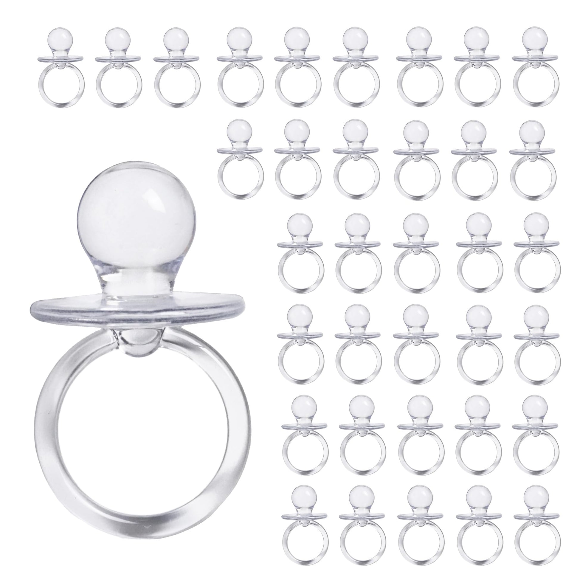 Baby Pacifier 2.5' Baby Shower Favors Decoration (Clear, 36 Count)