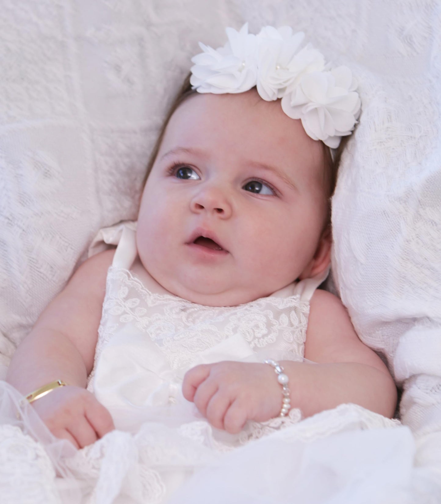 Cherished Moments 'Petals Keepsake Headband For Christenings, Baptism And Baby Blessings (Ivory)