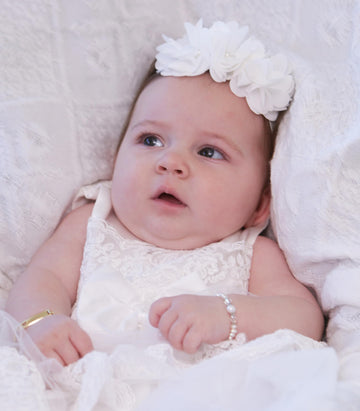 Cherished Moments 'Petals Keepsake Headband For Christenings, Baptism And Baby Blessings (Ivory)