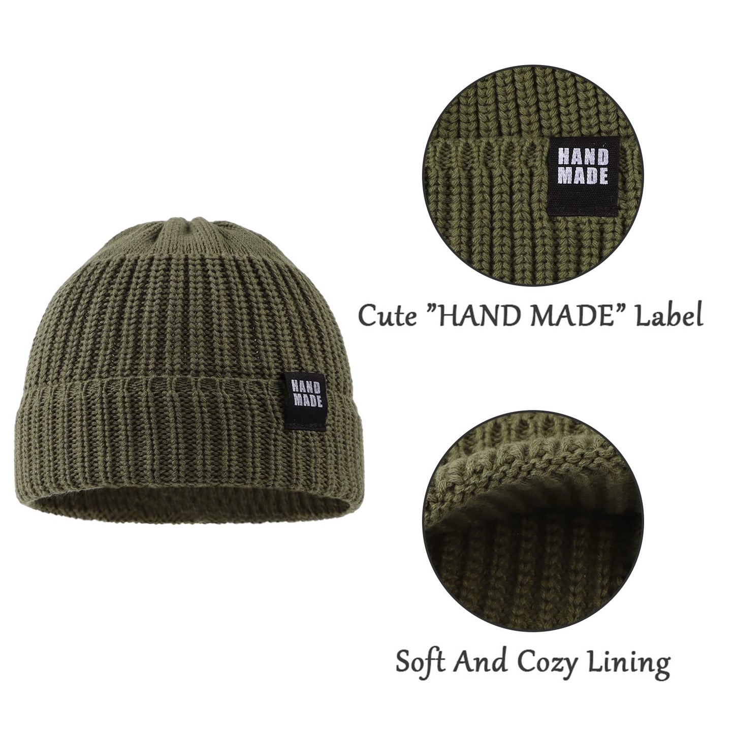 Simple Knitted Baby Beanie Hip-Hop Boys Winter Hat Toddler Kids Bonnet For Girls 0-5Y (3Pcs-A, 6-24 Months)