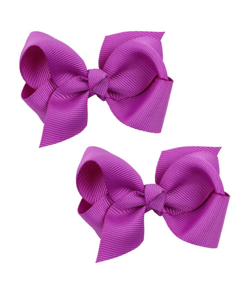 Koolgil Baby Girl's 2Pcs Cute 3 Inch Pure Color Bow-knot Hair Clip for Photography Travel Daily Life (Purple)