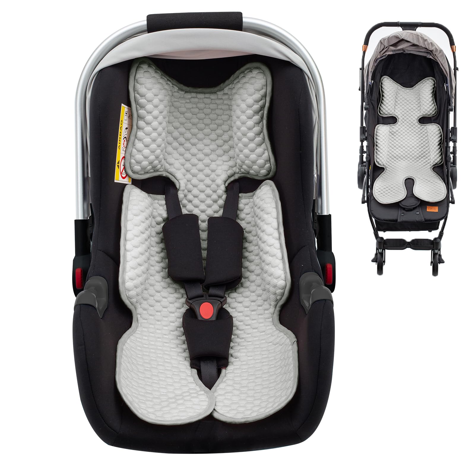 Kaseeous Baby Car Seat Cooler Pad, Mink Dot Car Seat Cooling Pad for Girls Boys, Stroller Cooling Pad with 3D Breathable Mesh, M